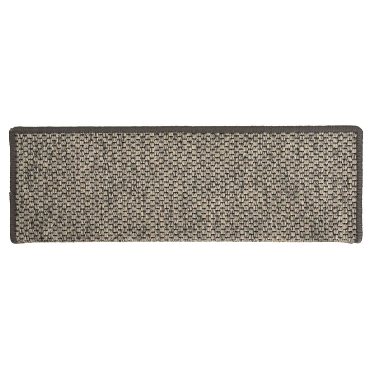 trappemåtter 15 stk. 65x21x4 cm beige og grå rektangulær kant