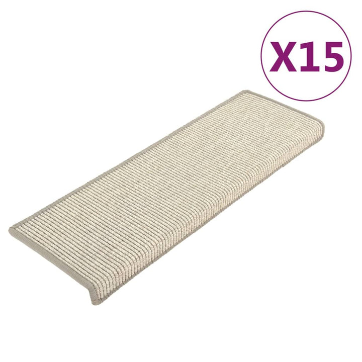 trappemåtter 15 stk. 65x21x4 cm sølv rektangulær kant