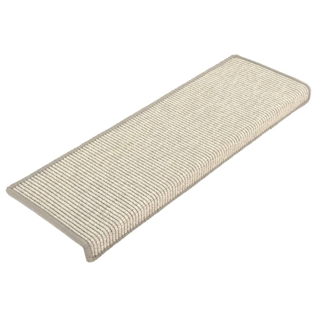 trappemåtter 15 stk. 65x21x4 cm sølv rektangulær kant