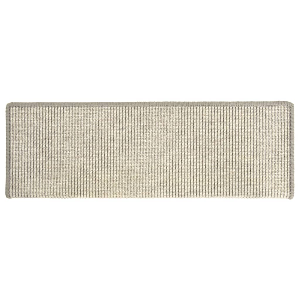 trappemåtter 15 stk. 65x21x4 cm sølv rektangulær kant