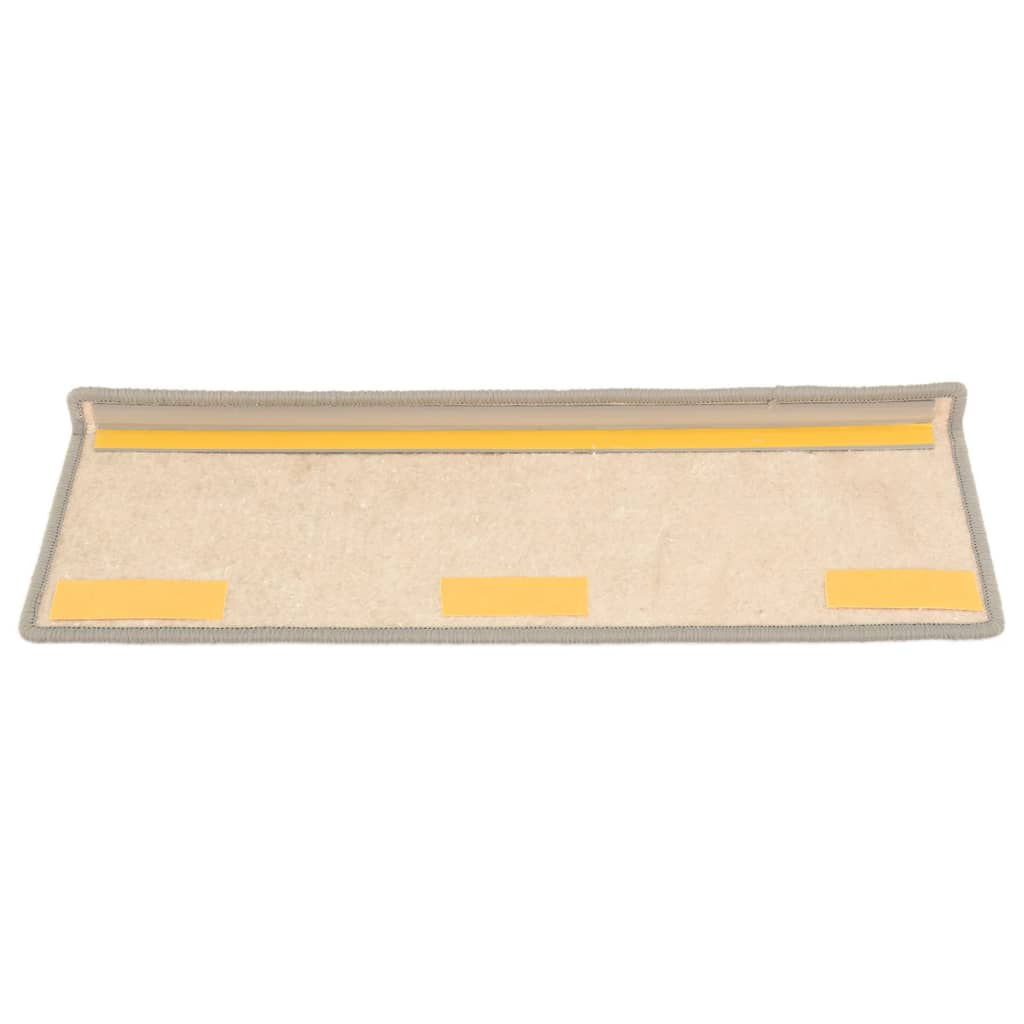 trappemåtter 15 stk. 65x21x4 cm sølv rektangulær kant