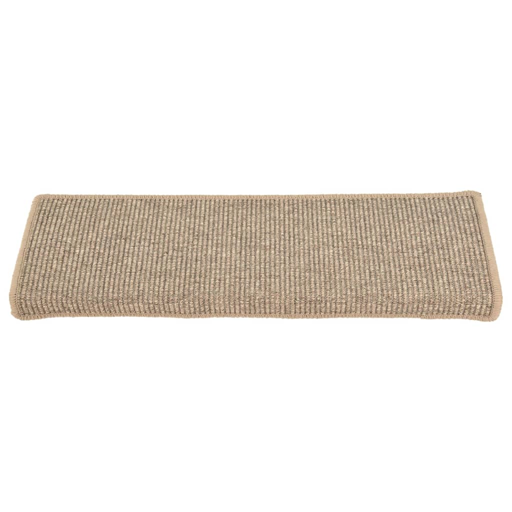 trappemåtter 15 stk. 65x21x4 cm mørkebeige rektangulær kant