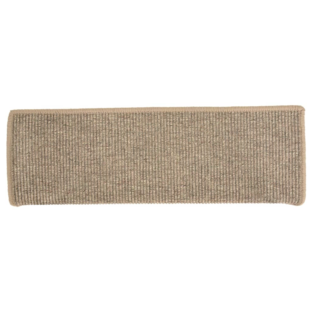trappemåtter 15 stk. 65x21x4 cm mørkebeige rektangulær kant