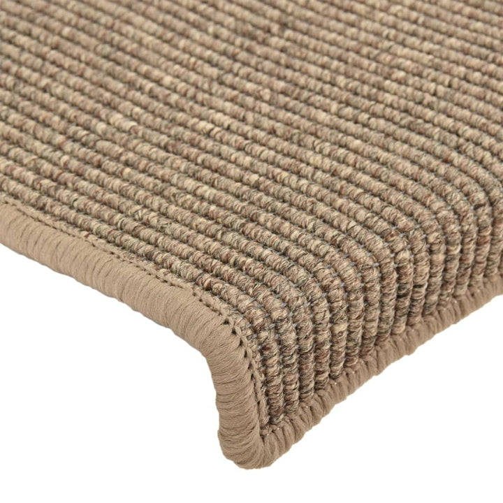 trappemåtter 15 stk. 65x21x4 cm mørkebeige rektangulær kant