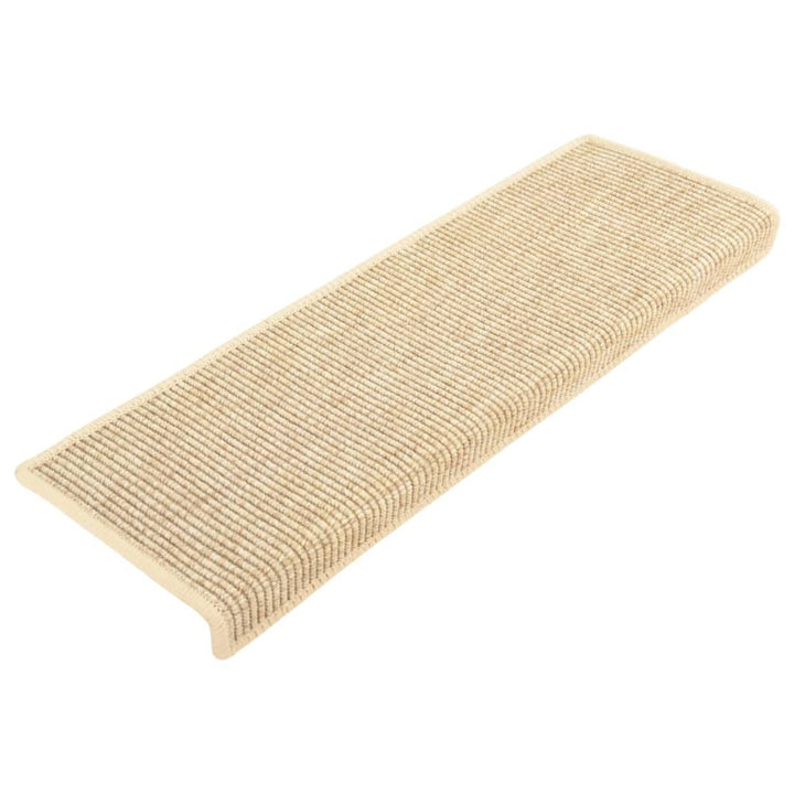 trappemåtter 15 stk. 65x21x4 cm lys beige rektangulær kant