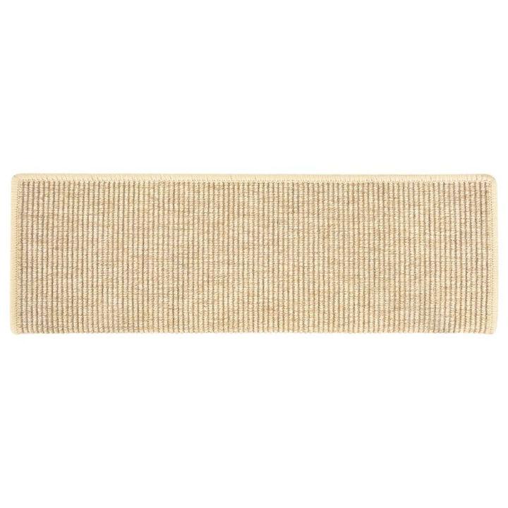 trappemåtter 15 stk. 65x21x4 cm lys beige rektangulær kant
