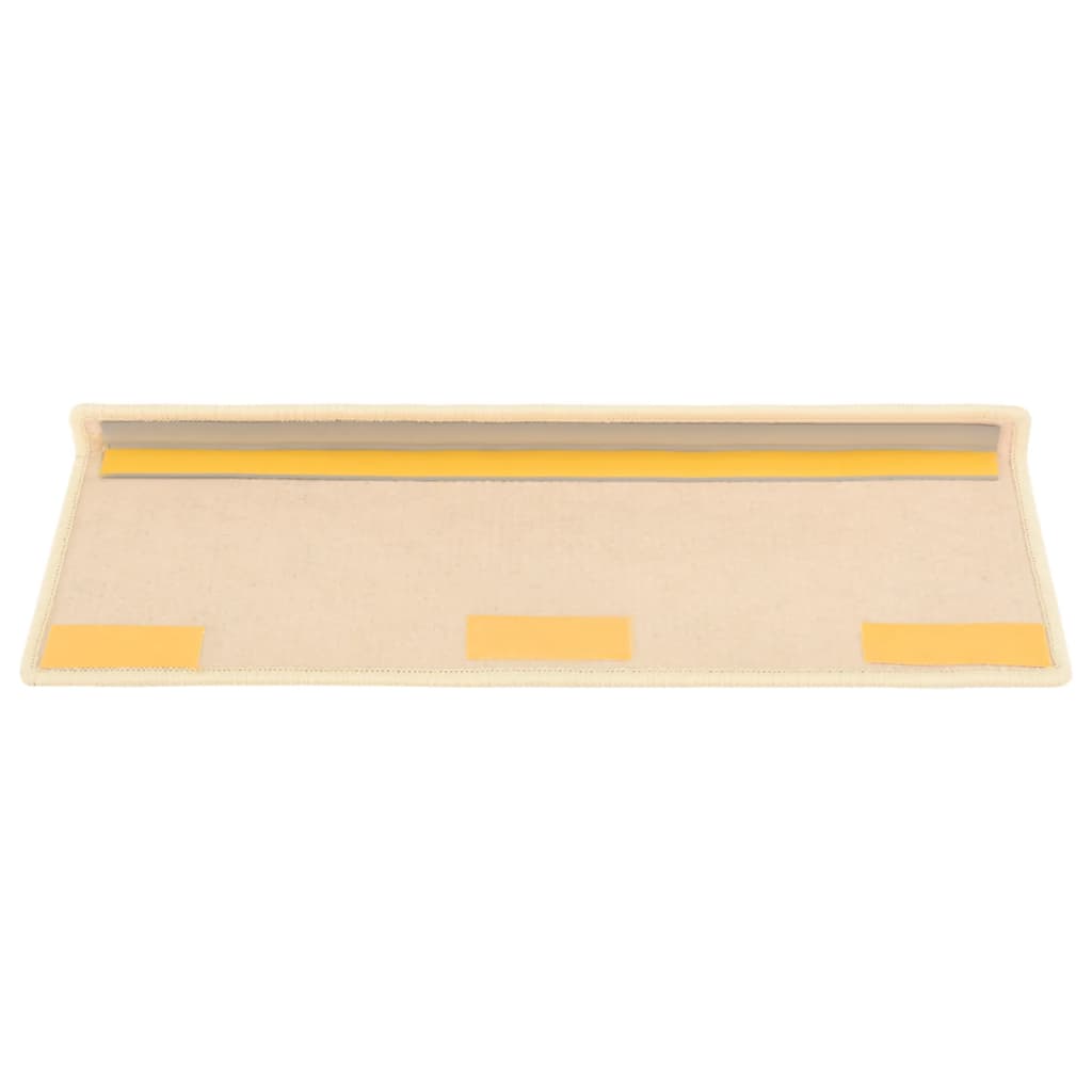 trappemåtter 15 stk. 65x21x4 cm lys beige rektangulær kant