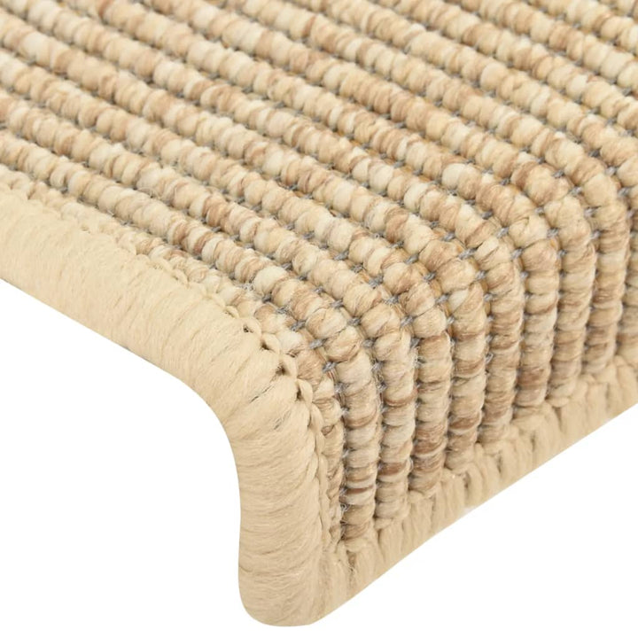 trappemåtter 15 stk. 65x21x4 cm lys beige rektangulær kant