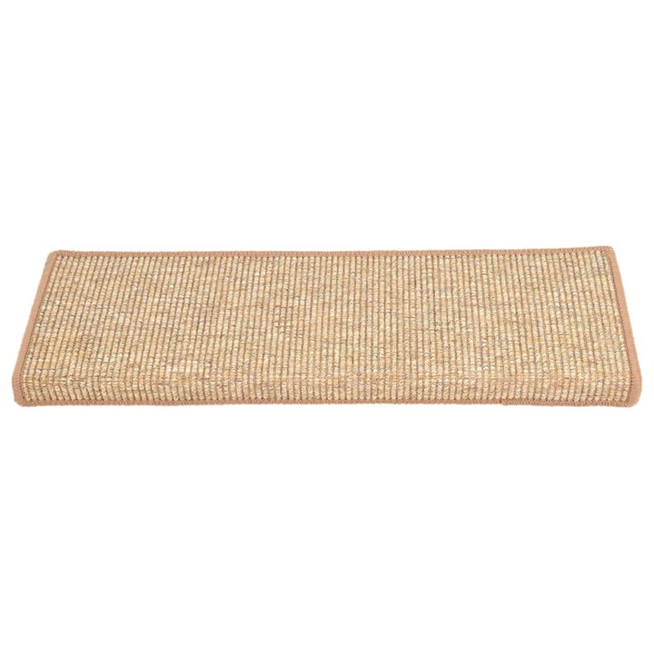 trappemåtter 15 stk. 65x21x4 cm lysebrune rektangulære kanter