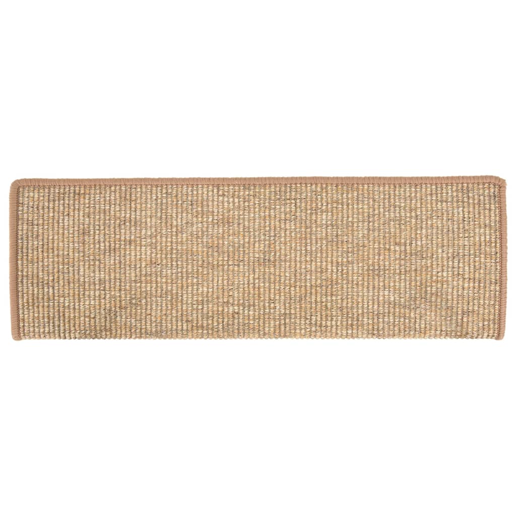 trappemåtter 15 stk. 65x21x4 cm lysebrune rektangulære kanter