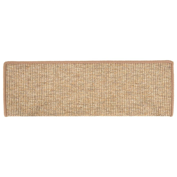 trappemåtter 15 stk. 65x21x4 cm lysebrune rektangulære kanter