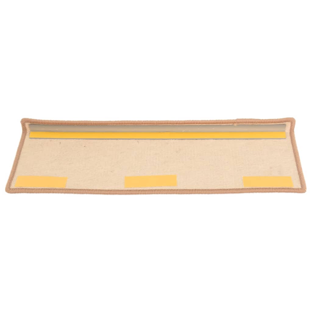 trappemåtter 15 stk. 65x21x4 cm lysebrune rektangulære kanter