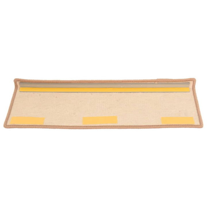 trappemåtter 15 stk. 65x21x4 cm lysebrune rektangulære kanter