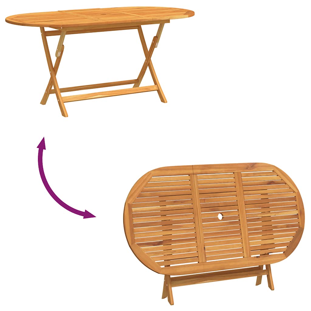 foldbart havebord 160x85x75 cm massivt eukalyptustræ