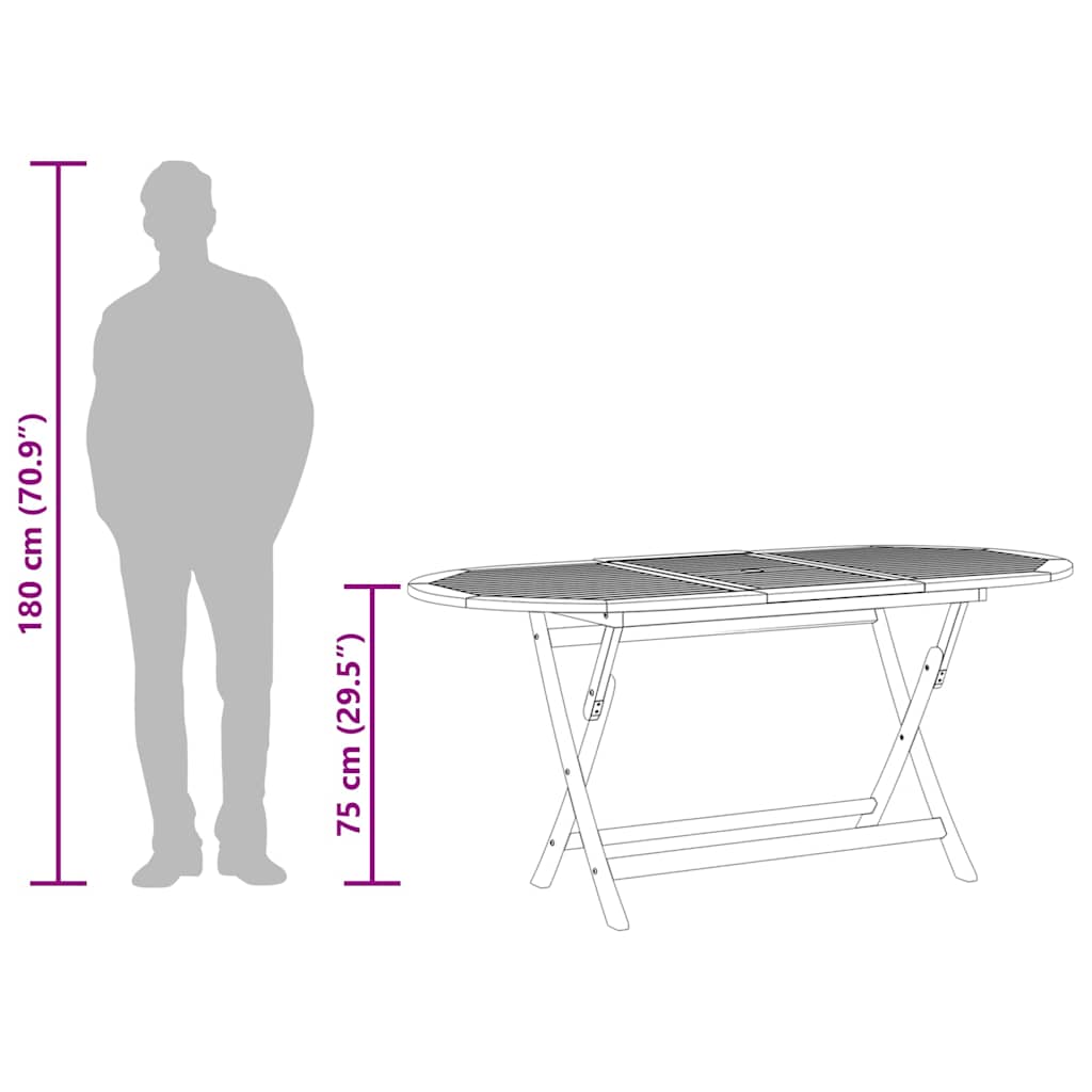 foldbart havebord 160x85x75 cm massivt eukalyptustræ