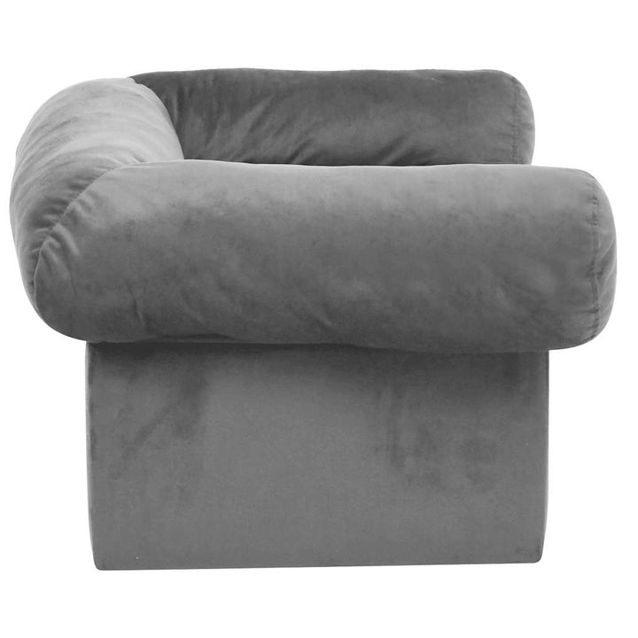 hundesofa med skuffe 75x50x38 cm plys grå