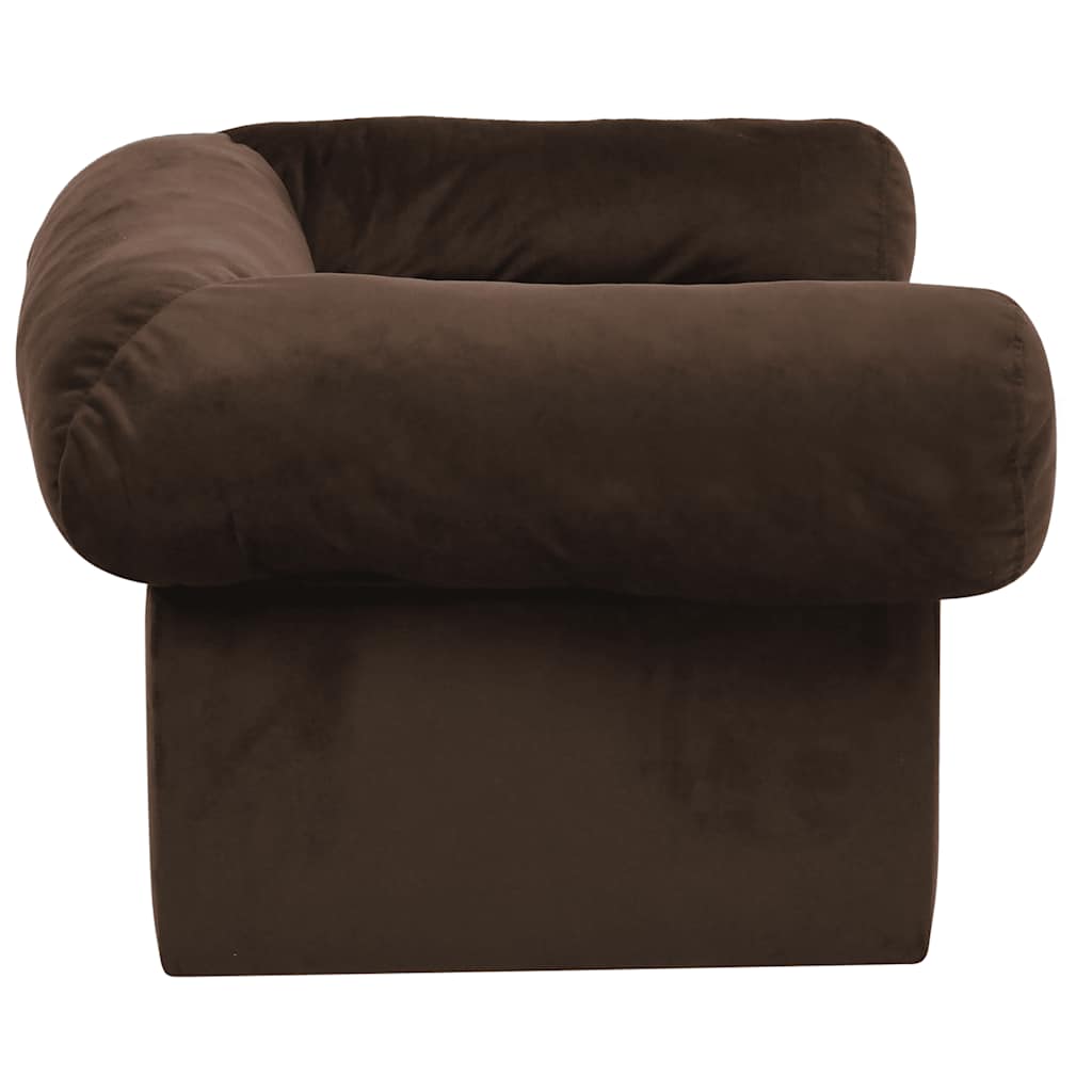 hundesofa med skuffe 75x50x38 cm plys brun