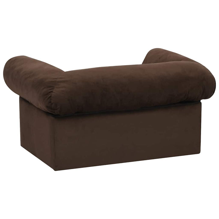 hundesofa med skuffe 75x50x38 cm plys brun