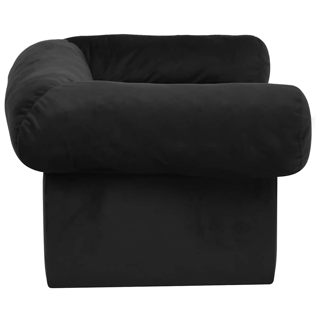hundesofa med skuffe 75x50x38 cm plys sort