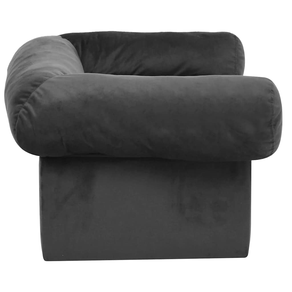 hundesofa med skuffe 75x50x38 cm plys mørkegrå
