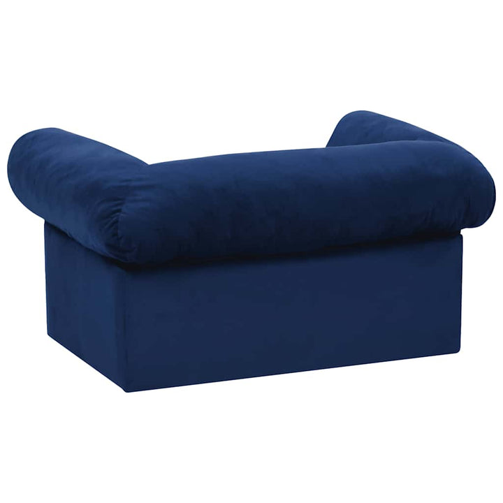 hundesofa med skuffe 75x50x38 cm plys blå
