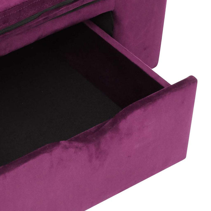hundesofa med skuffe 75x50x38 cm plys bordeauxfarvet