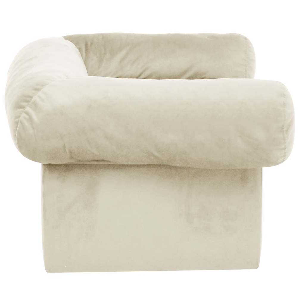 hundesofa med skuffe 75x50x38 cm plys cremefarvet