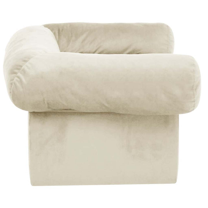 hundesofa med skuffe 75x50x38 cm plys cremefarvet