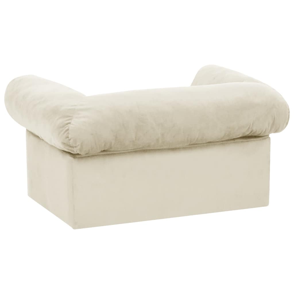 hundesofa med skuffe 75x50x38 cm plys cremefarvet