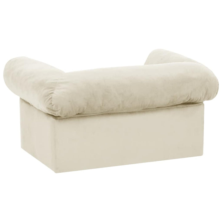 hundesofa med skuffe 75x50x38 cm plys cremefarvet