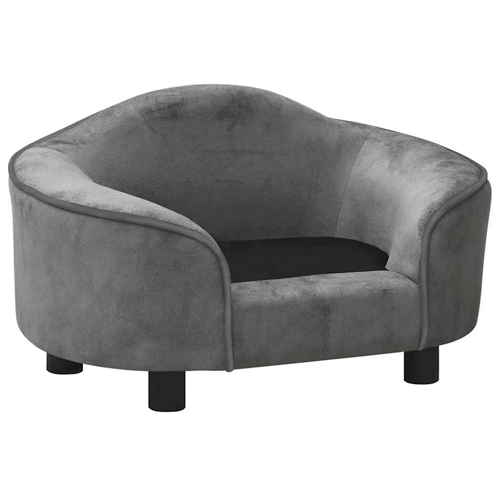 hundesofa 67x47x36 cm plys grå