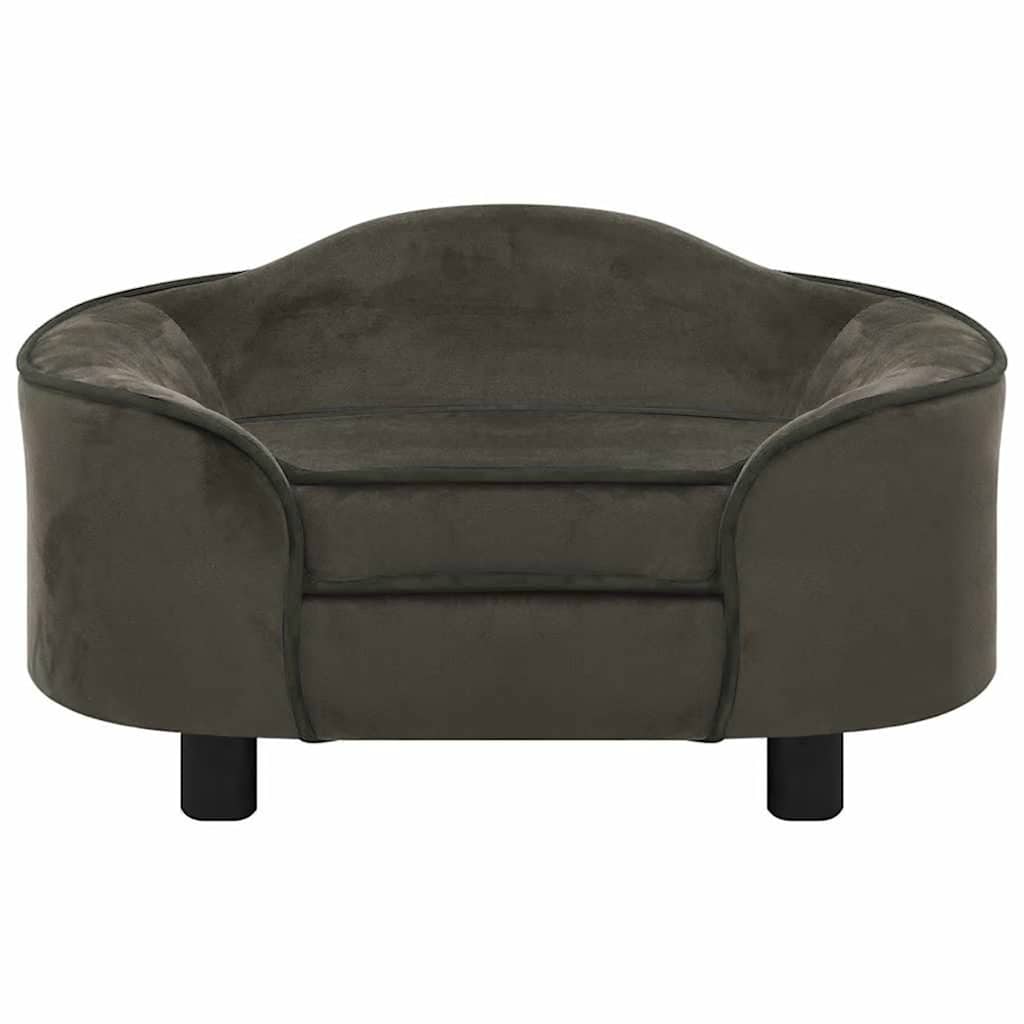 hundesofa 67x47x36 cm plys mørkegrå