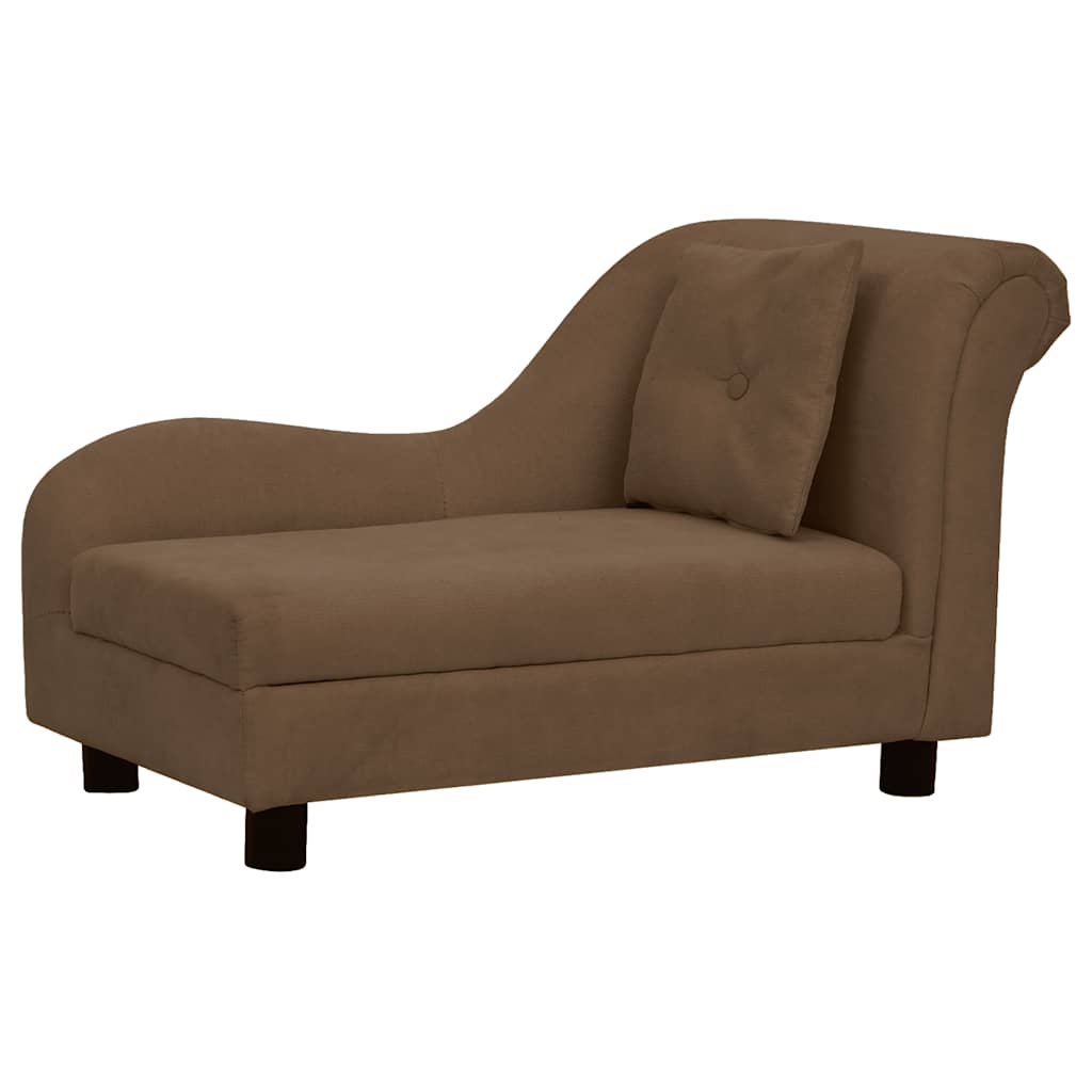 hundesofa med pude 83x44x44 cm plys brun