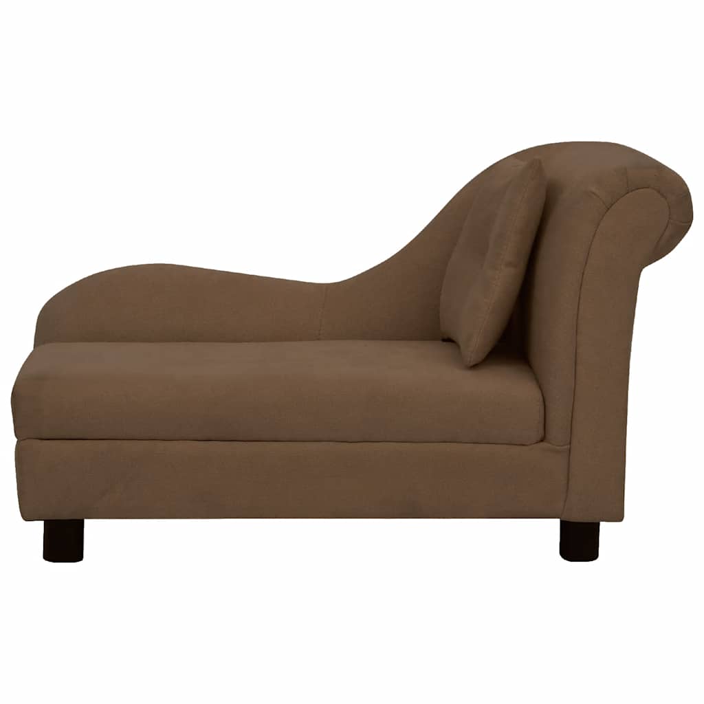 hundesofa med pude 83x44x44 cm plys brun