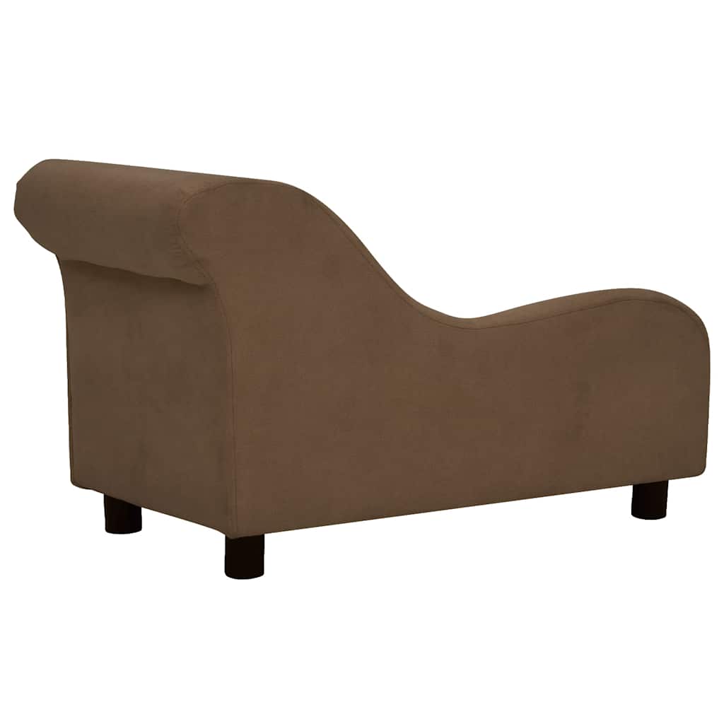 hundesofa med pude 83x44x44 cm plys brun