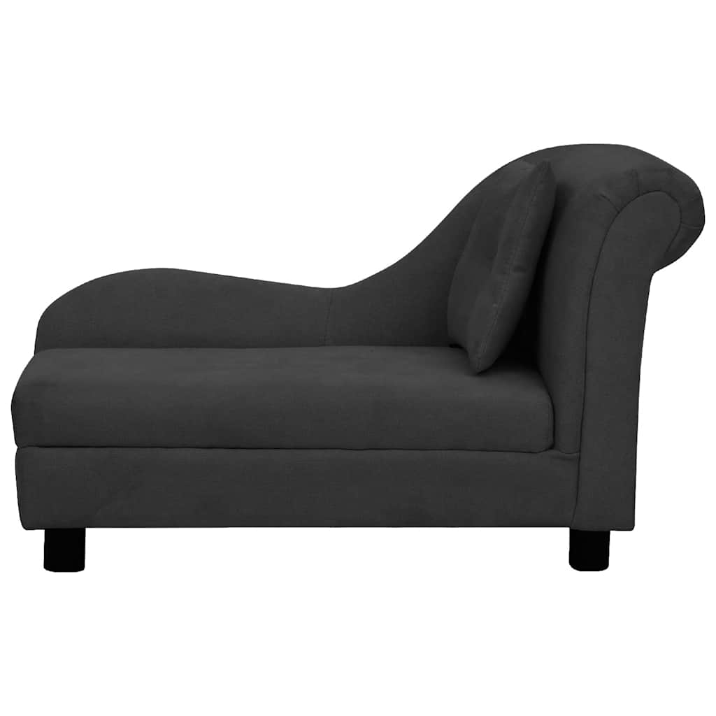hundesofa med pude 83x44x44 cm plys sort
