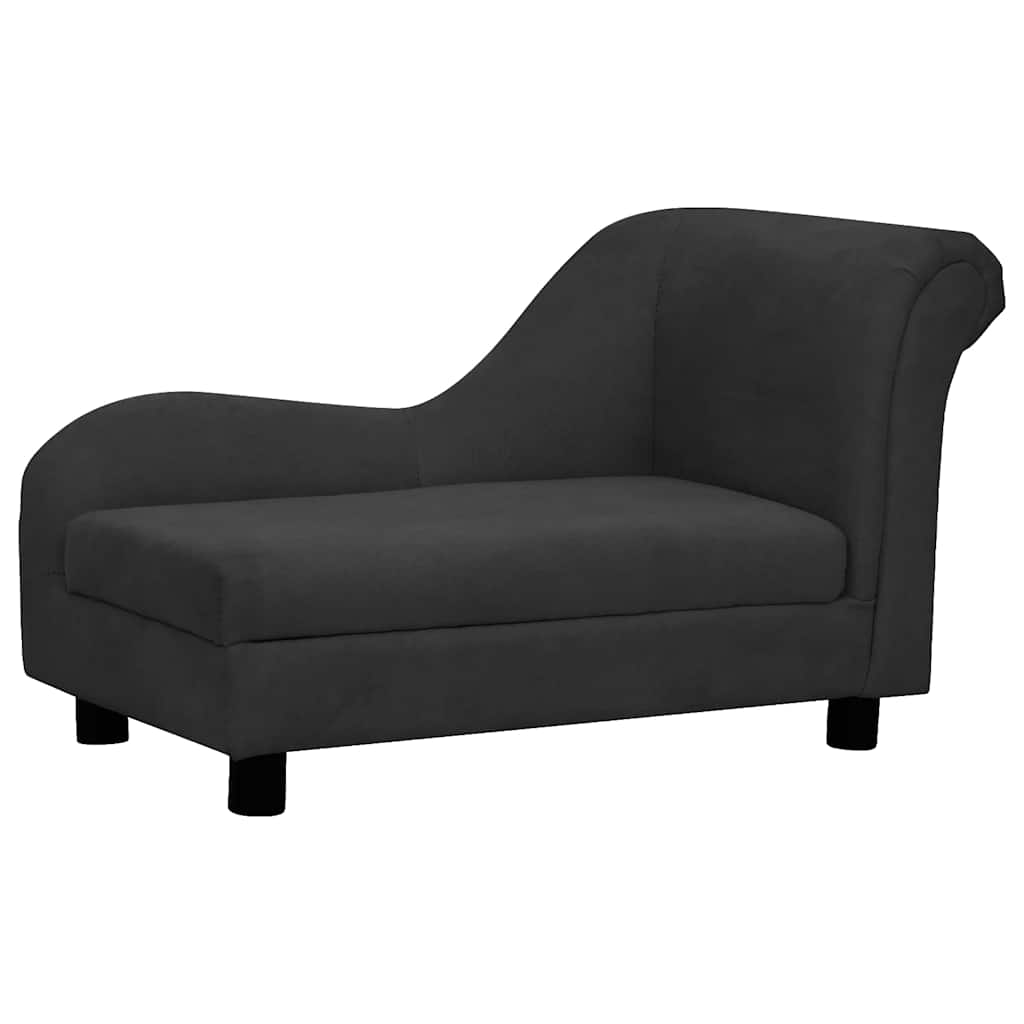 hundesofa med pude 83x44x44 cm plys sort