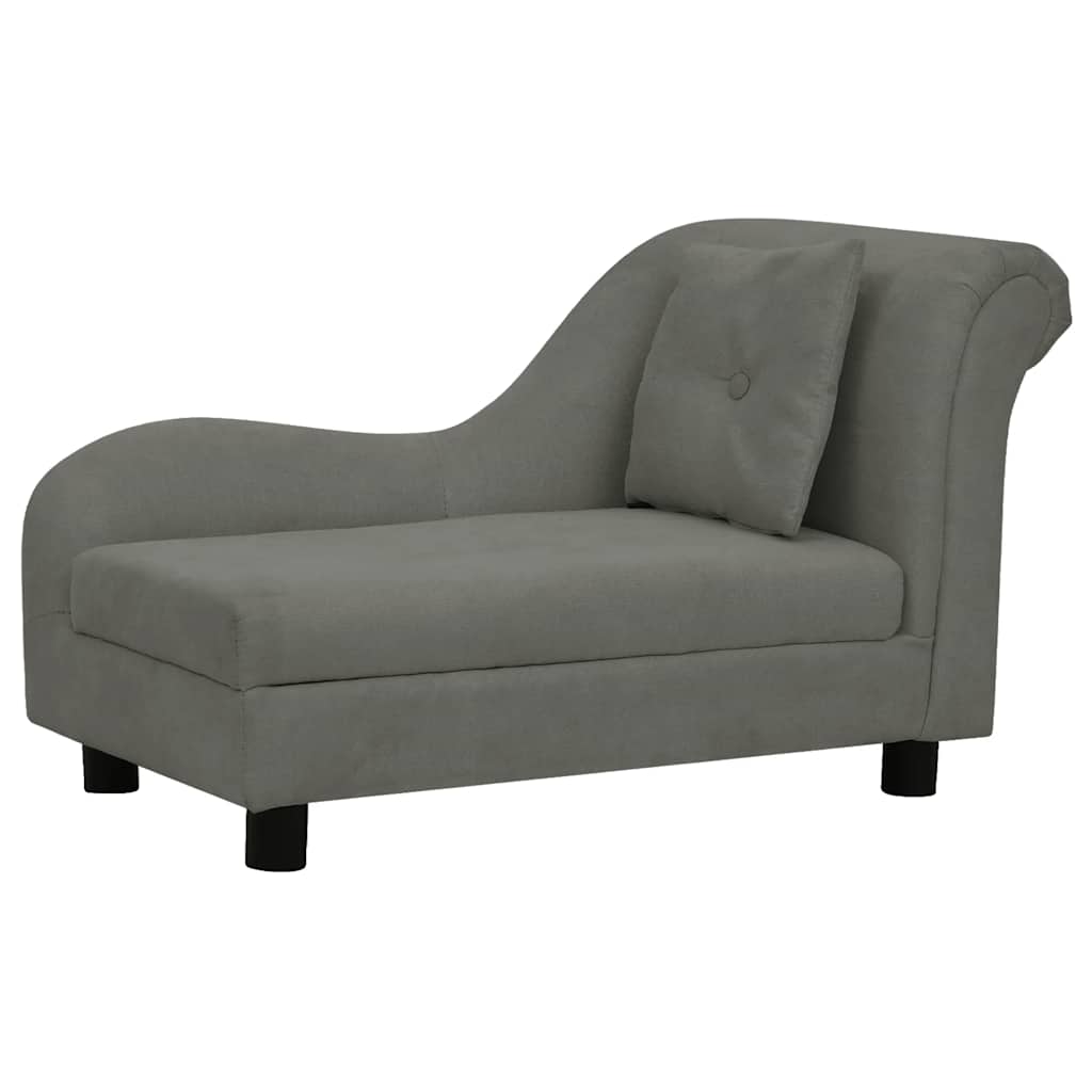 hundesofa med pude 83x44x44 cm plys mørkegrå