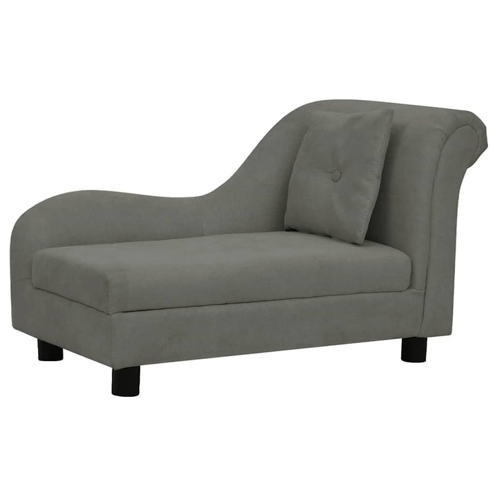 hundesofa med pude 83x44x44 cm plys mørkegrå