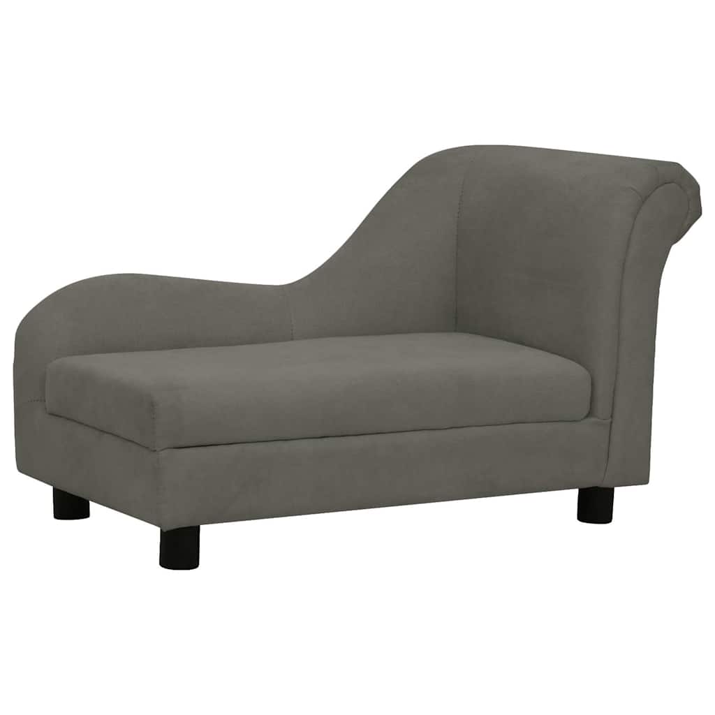 hundesofa med pude 83x44x44 cm plys mørkegrå