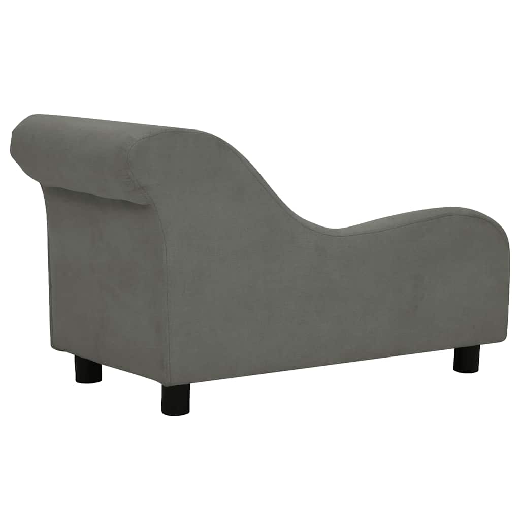 hundesofa med pude 83x44x44 cm plys mørkegrå