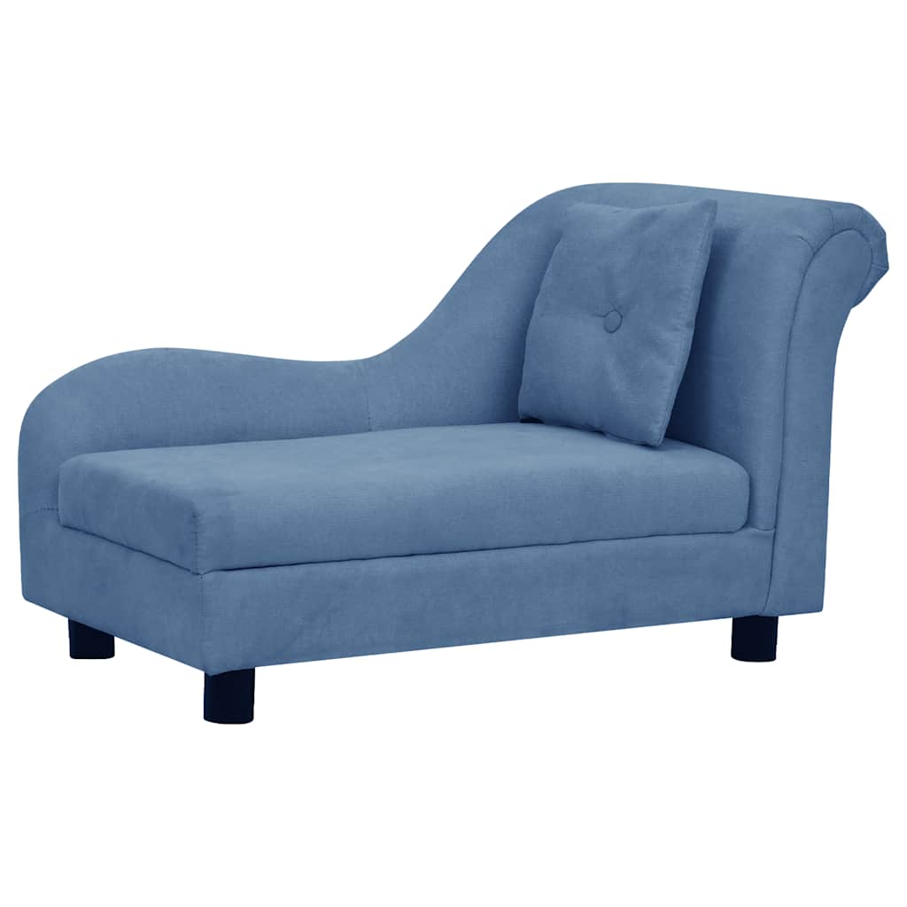 hundesofa med pude 83x44x44 cm plys blå