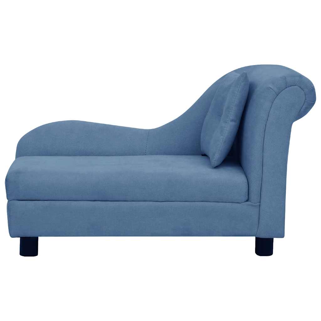 hundesofa med pude 83x44x44 cm plys blå