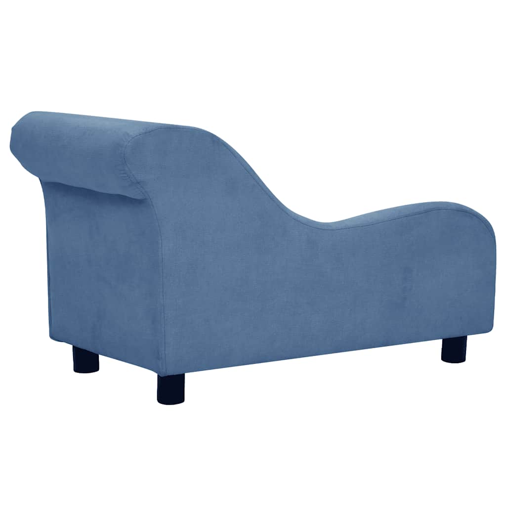 hundesofa med pude 83x44x44 cm plys blå
