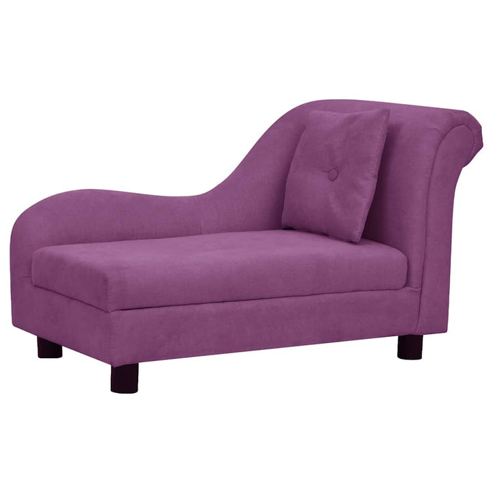 hundesofa med pude 83x44x44 cm plys bordeauxfarvet