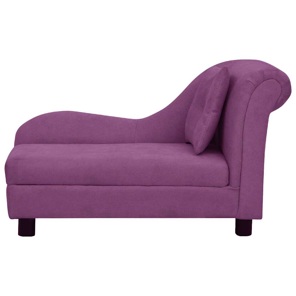 hundesofa med pude 83x44x44 cm plys bordeauxfarvet