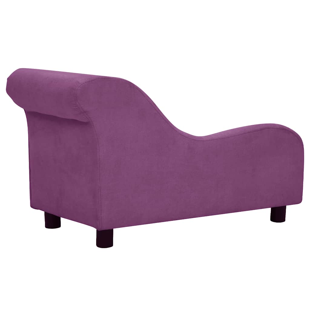 hundesofa med pude 83x44x44 cm plys bordeauxfarvet