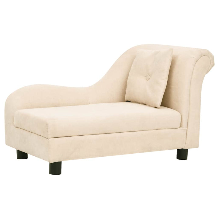 hundesofa med pude 83x44x44 cm plys cremefarvet
