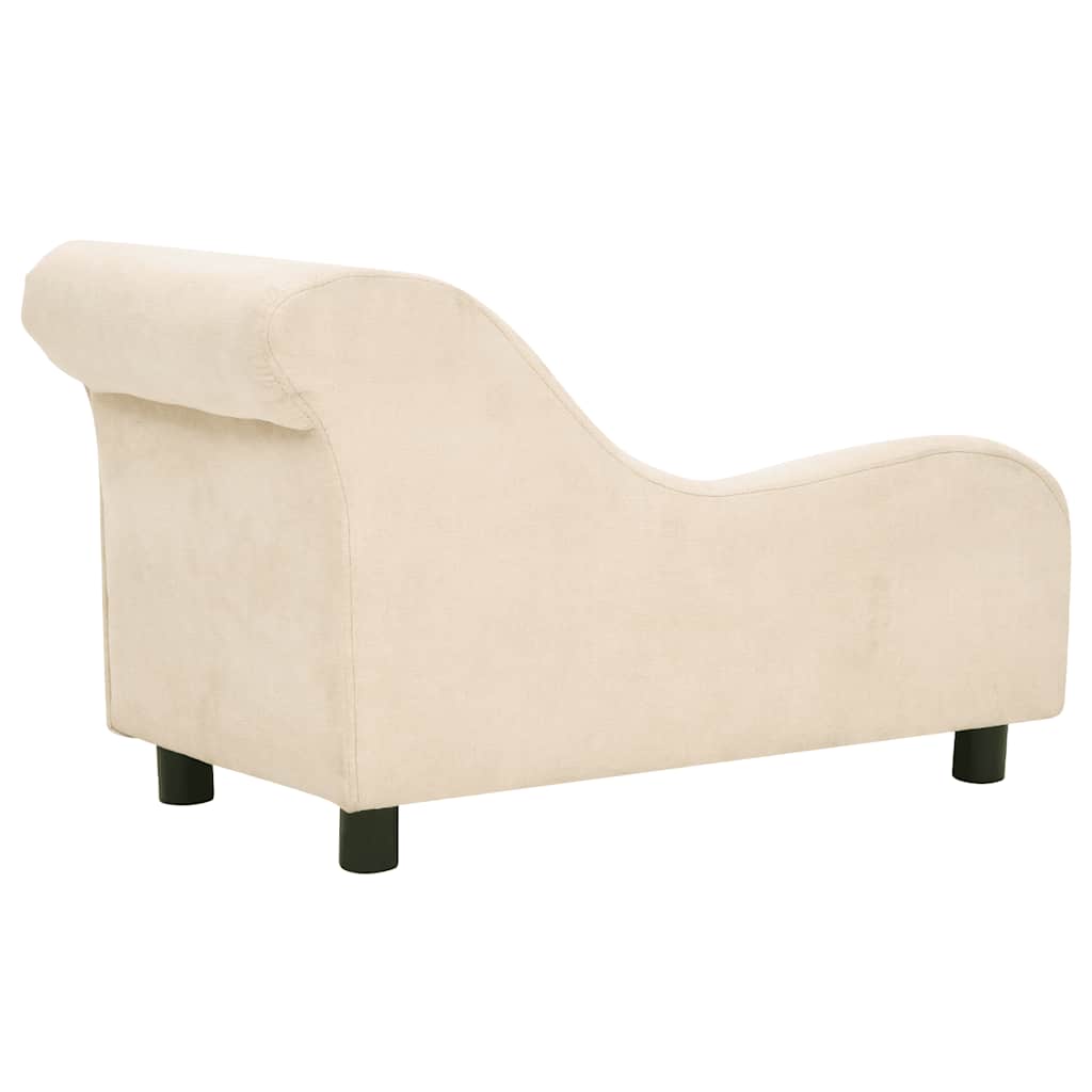 hundesofa med pude 83x44x44 cm plys cremefarvet