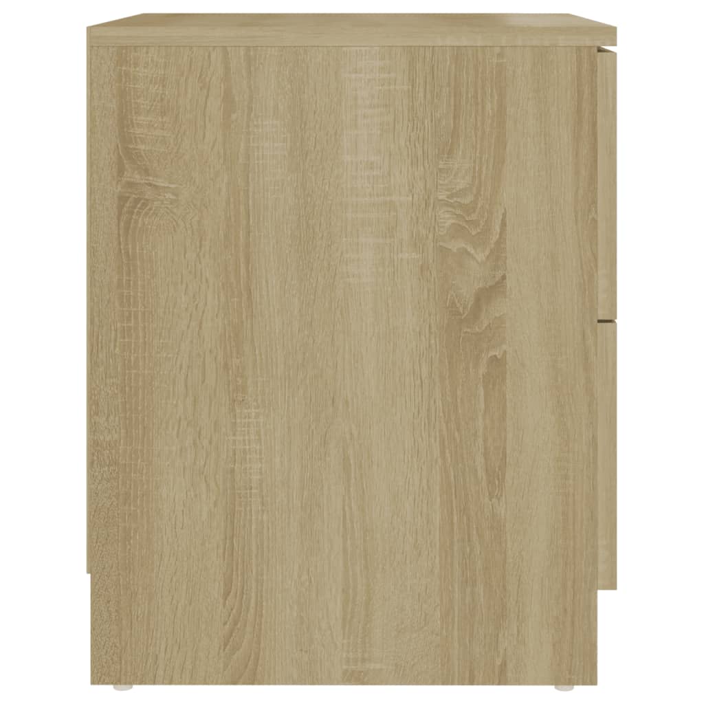 sengeborde 2 stk. 40x40x50 cm konstrueret træ sonoma-eg